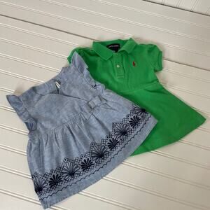 Ralph Lauren Green and Blue Kids Casual Dresses